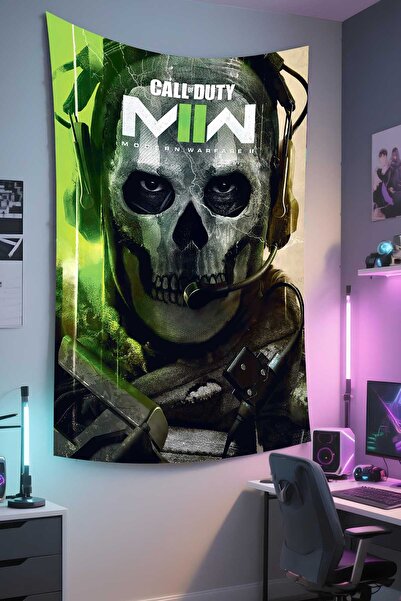 RUGRUMBA غطاء حائط Call of Duty مطبوع - موضوع للاعبين، قماش عالي الجودة، سجاد...