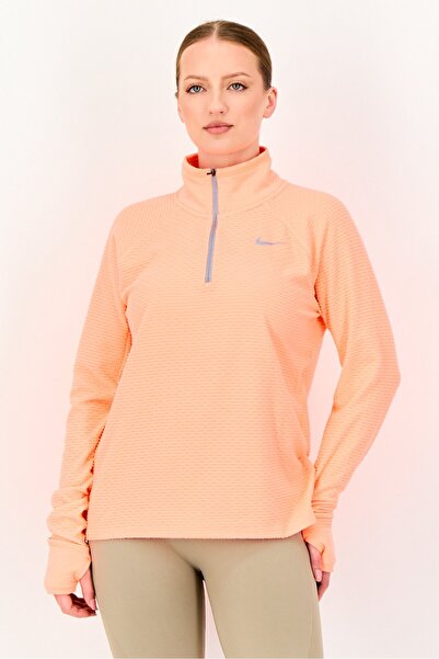 Nike Women Standard Fit Long Sleeve Running Sweatshirt, Coarl