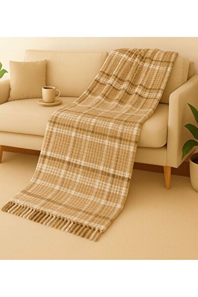 Dinarsu Cozy Life Pamuklu Skoç Tv Battaniyesi 130x170