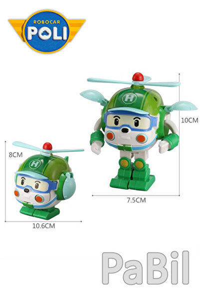 PaBil Robocar Poli Dönüşebilen Robot Araba Aksiyon Figür Oyuncak - Helly 10 - 12 cm