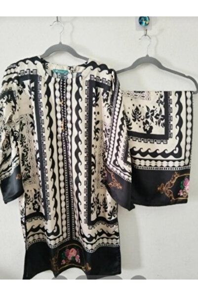 MYSMAR طقم منسق مطبوع دوريا لاون أسود - AFK1021 | أسود