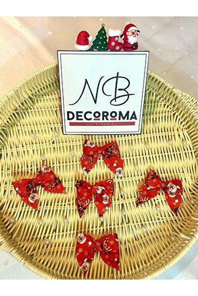 Nb Decoroma New Year's Day with Santa Claus Printed 20 Ribbon Bows – 2026 New Year's Decor, Gift Wrapping