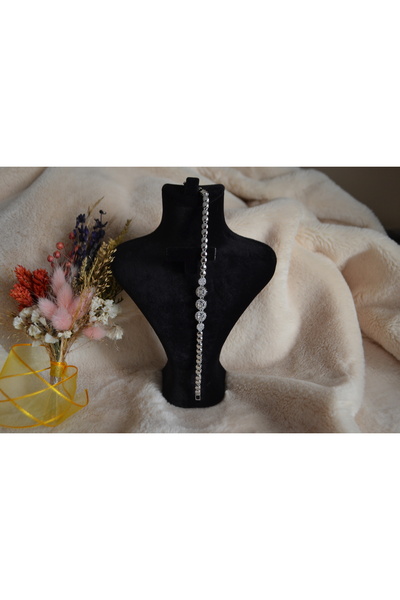 FASHİON JEWELRY Steel Zircon Stone Thick Bracelet