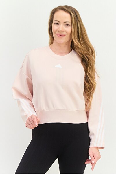 adidas Women Sportswear Fit Long Sleeves Running Sweatshirt, Light Pink