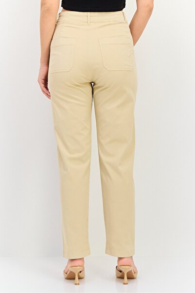 Reiko Women Regular Fit Solid Chino Pants, Beige