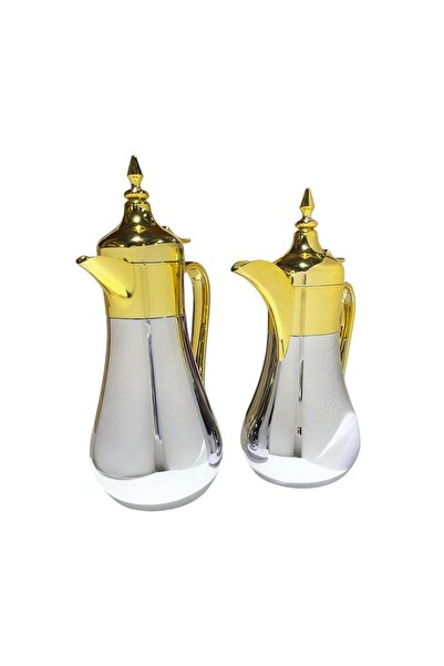 Generic Chinese coffee and tea thermos, two colors (gold and silver), stainless steel inside and out, 1/0.8 liter