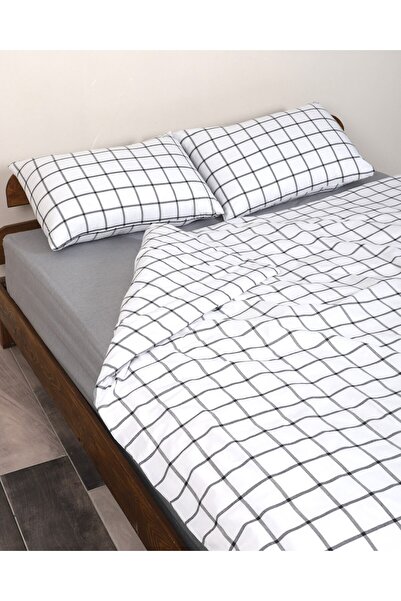 Valoroso Tekstil Square Patterned Single Duvet Cover Set 160X220 cm (Without Sheets)