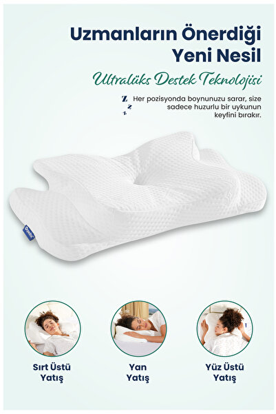 ORPEDOX Ultralüks Boyun Destekli Visco Ortopedik Yastık - 68x39x13-11cm