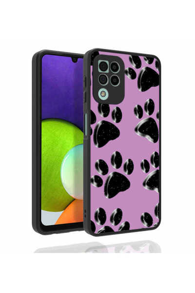 zore غطاء حماية للكاميرا منقوش لهاتف Galaxy M22، غطاء لامع NXXA Nora - NO3