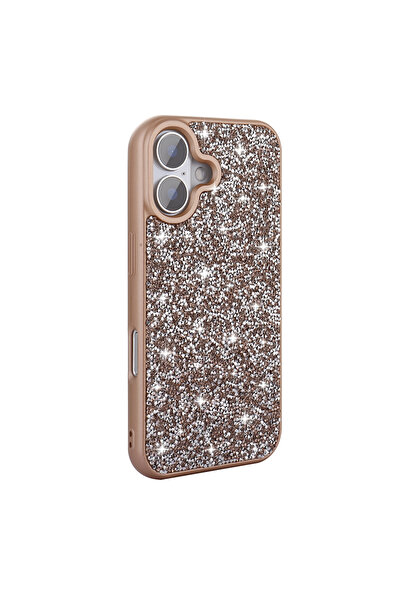 zore iPhone 16 Plus Case Shiny Gemstone Design Nxxa Diamond Cover - Gray