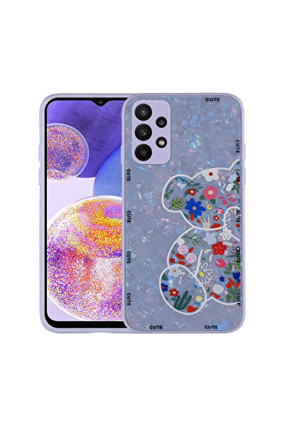zore غطاء حماية لهاتف Galaxy A33 5G من السيليكون الصلب منقوش من NXXA Mumila - Lilac Bear