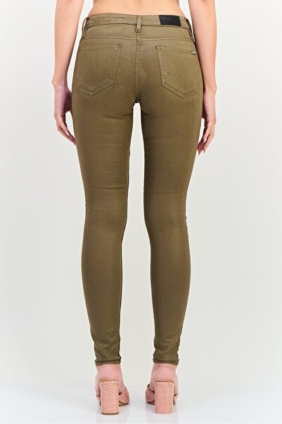 Reiko Women Regular Fit Solid Skinny Pants, Khaki