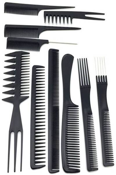 The comprehensive house 10-piece Black Hair Styling Comb Set
