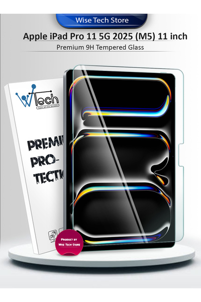 Wtech Apple iPad Pro 11 5G 2025 (M5) 11 inch Premium Series Curved Edges Tempered Glass - Clear