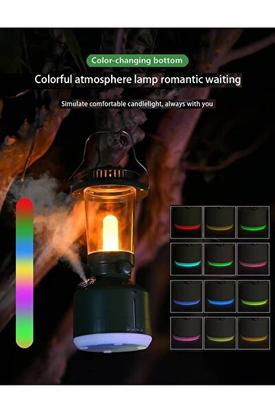 Generic Humidifier with Lamp - 2-in-1 Vintage Lantern Aromatherapy Diffuser (USB Rechargeable)