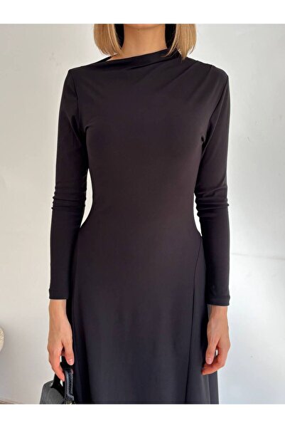 D'RECCY Women's Asymmetric Necklace Long A-Line Dress