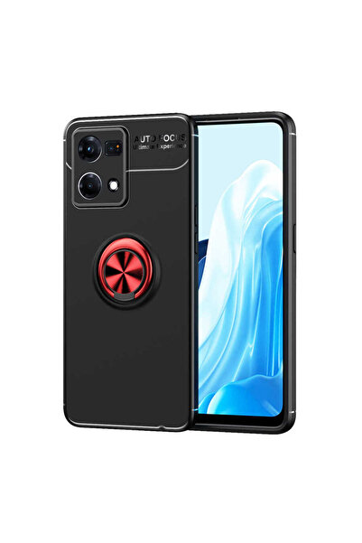 zore غطاء حماية من السيليكون لهاتف Reno 7 4G من JoieCreatif - أسود-أحمر