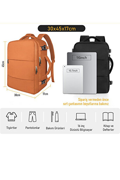 woys Помаранчевий колір Подорожній рюкзак, Сумка для ноутбука Легка сумка для ручної поклажі Чоловіча маленька валіза Сумка