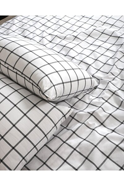 Valoroso Tekstil Square Patterned Single Duvet Cover Set 160X220 cm (Without Sheets)