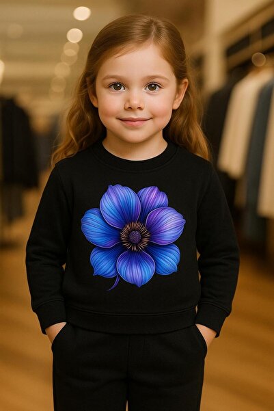 playwear Φούτερ με μοτίβο μπλε λουλουδιών για ΗΛΙΚΙΕΣ 3-4-5-6-7-8-9-10-11-12