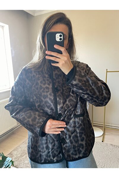 hot fashions Leopar kapitone ceket