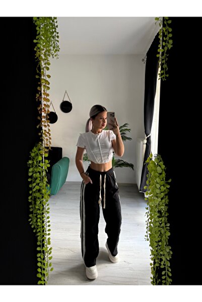 by SLA boutique Wide-leg streetwear pants with side stripes