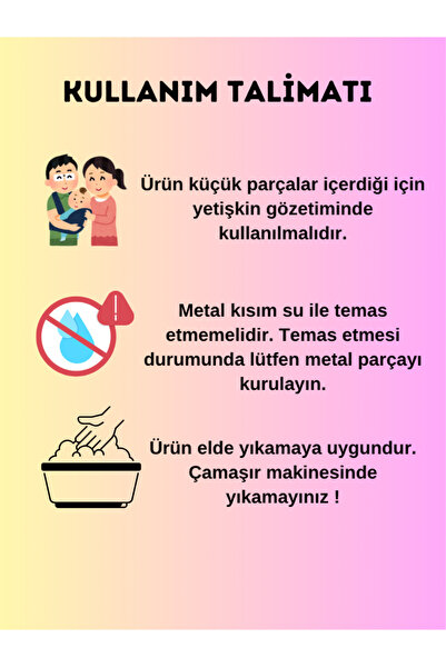 3Baby Emzik Askısı / Emzik Tutucu / Emzik Zinciri / 6 Adet