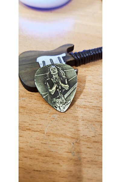 luffy design Şebnem Ferah Gitar Pena Lazer Kabartma Metal Sarı Pirinç Pena