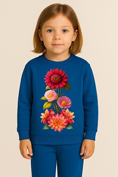 playwear Φούτερ από βαμβακερό ύφασμα με σχέδιο ηλιοτρόπιο, 3 κλωστές, χοντρό ...