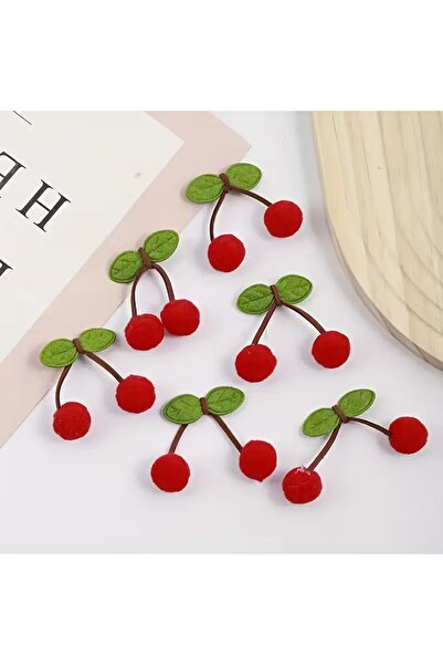 merdümek 30 adet kiraz fiyonk keçe aksesuar - kıyafet ve aksesuarlar için