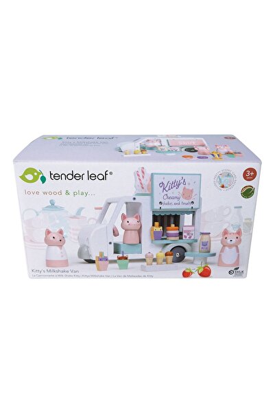 Tender Leaf Toys Furgoneta cu milkshake-uri a lui Kitty, din lemn premium - K...