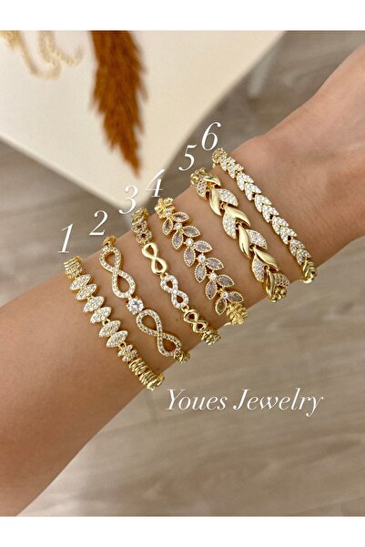 YOUES JEWELRY Altın Kaplama Zirkon Taşlı Kuyumcu Model Bİleklik