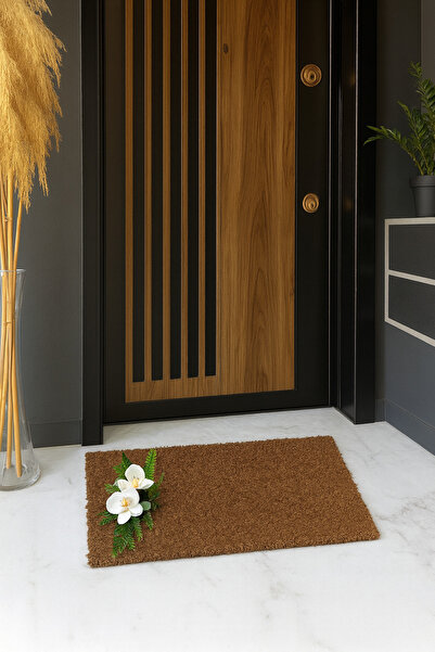 Marrone Orkideli Door Mat 70*40 Non-Slip Base