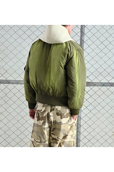 Hazhers Чоловіча двоколірна зимову куртка-бомбер