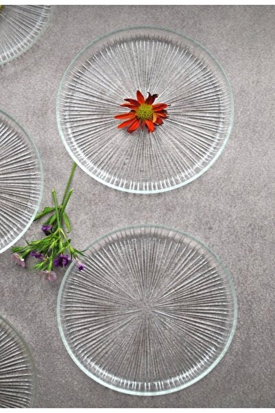 BAYKAL HOME 6 adet cam servis tabağı 16/cm vergas serisi-kahvaltı tabak