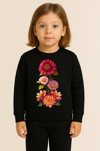 playwear Φούτερ από βαμβακερό ύφασμα με σχέδιο ηλιοτρόπιο, 3 κλωστές, χοντρό ...