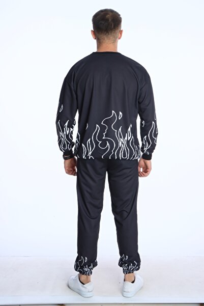 eg38 Alev Dijital Printed Tracksuit Set Black
