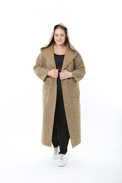 XL Modam Women's Pompon Coat Hooded Large Size Mink Coat