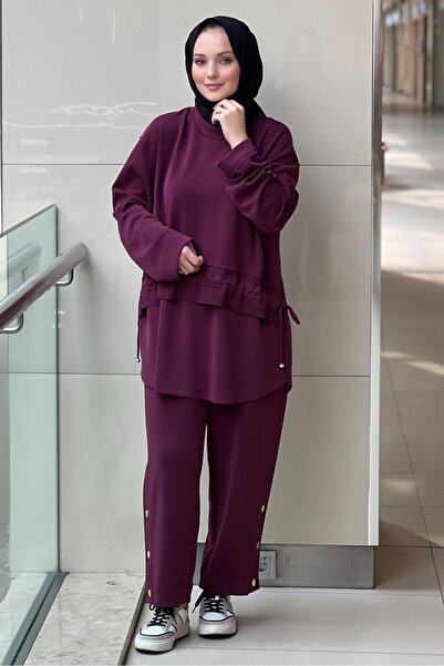 Ghisa Tunic with Gathered Front, Button Detail, and Culottes Set