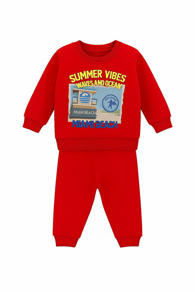 MGO KİDS Boy Baby Summer Printed 100% Cotton Combed 2-Ply 2-Piece Set