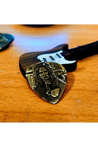 luffy design Şebnem Ferah Pena Gitar Pena Lazer Kabartma Sarı Pirinç Metal Pena