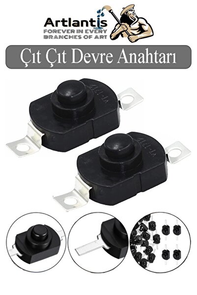Artlantis Mini Anahtar Arapuar Çıtçıt Anahtar 2 Adet Siyah Elektrik Devresi İ...