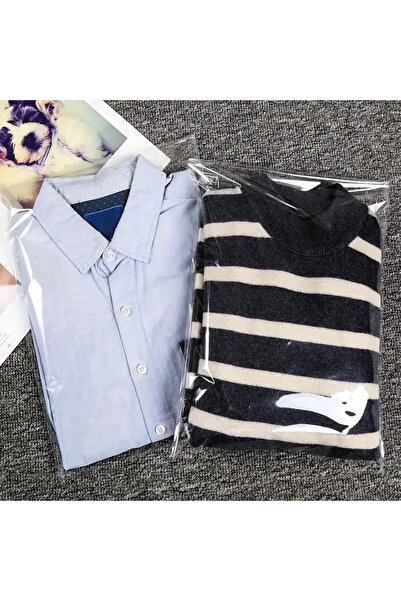 HG Tedarik 100 Adet 30x45 Cm Bantlı Yapışkanlı Şeffaf Opp Jelatin Poşet ( 30x40*5 Cm Kapak)