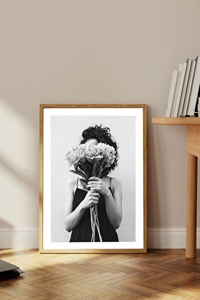 Dekorsiahome Tek Parça Ahşap Çerçeveli Oturma Odası Salon Mutfak Tablosu TK1745