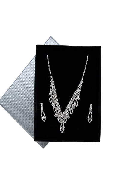 velve Set Zena, cercei si colier din pietre semipretioase, argintiu