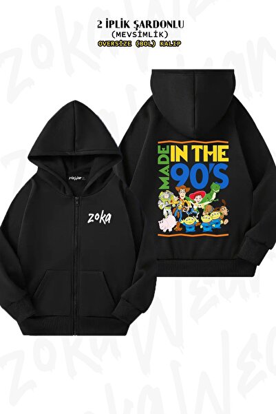 ZOKAWEAR Unisex Toy Story 90's με τύπωμα oversized Ζακέτα με κουκούλα με φερμουάρ με τύπωμα