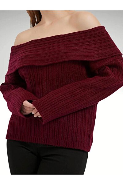 AlanTeks Degaje Madonna Collar Comfortable Fit Women's Knitwear Sweater