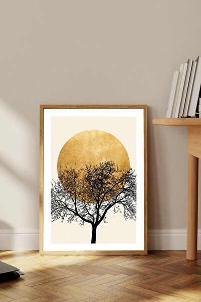 Dekorsiahome Tek Parça Ahşap Çerçeveli Oturma Odası Salon Mutfak Tablosu TK1727