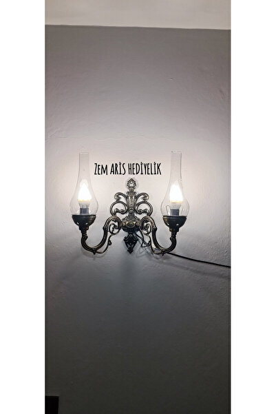 ZEM ARİS HEDİYELİK Handmade Gas Lamp Double Sconce