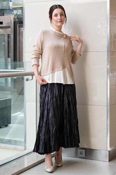 FUAT GÜRSEN Fuat Gürşen Asymmetrical Knitwear Tunic with Brooch